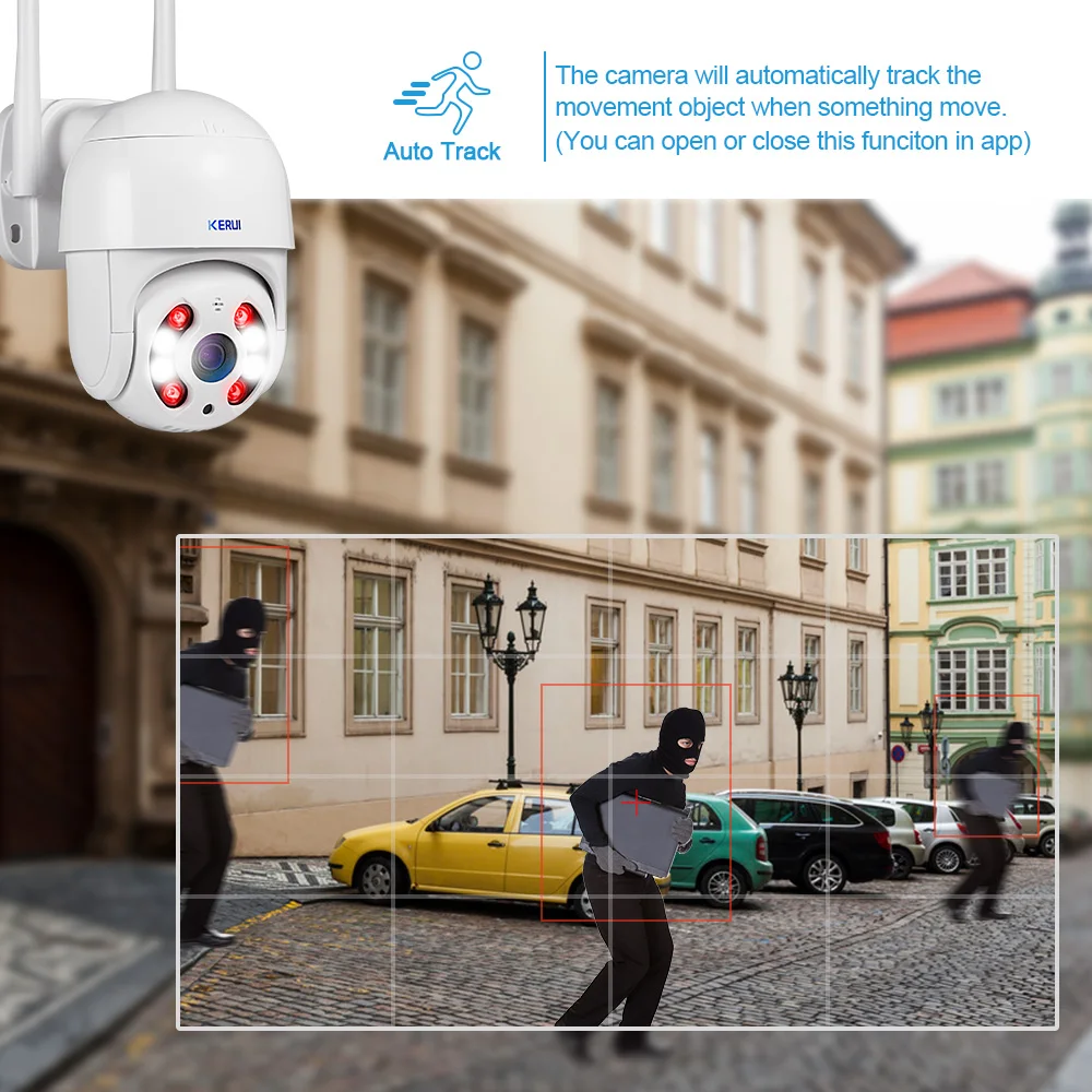 Купольная IP камера Kerui HD1080P Wi Fi сигнализация поворотная PTZ для домашней