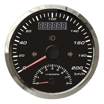 

85mm GPS Speedometer 200KM/H Tachometer 0-8000RPM Odometer With GPS Antenna 12V/24V For Motor Car Boat