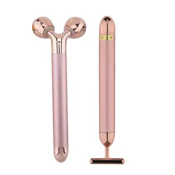 

2pcs Face Massager 3D Roller Electric Depuffer Energy Beauty Bar Skin Care 27RC