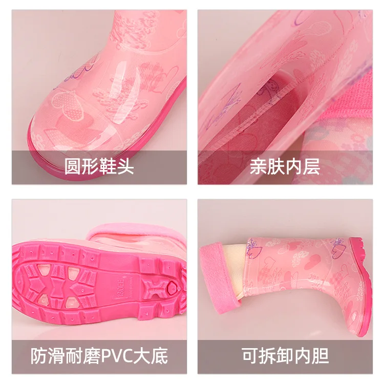 

Heli Shark Women's Large tong yu xie Boots Men's Waterproof plus Velvet Warm Big Boy Young STUDENT'S Rain Shoes Rain Boots