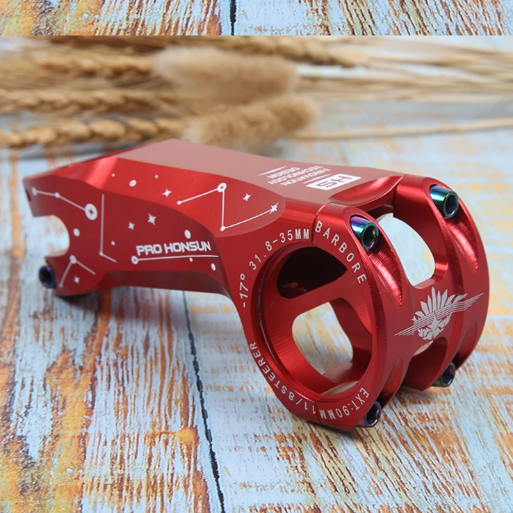 red Отрицательные winkel-17 Grad xc ремень шток MTB 90 мм Vorbau CNC 31,8 мм/35 мм объектив Fahrrad ultraleicht 28,6 мм габельшафт горный - Цвет: red