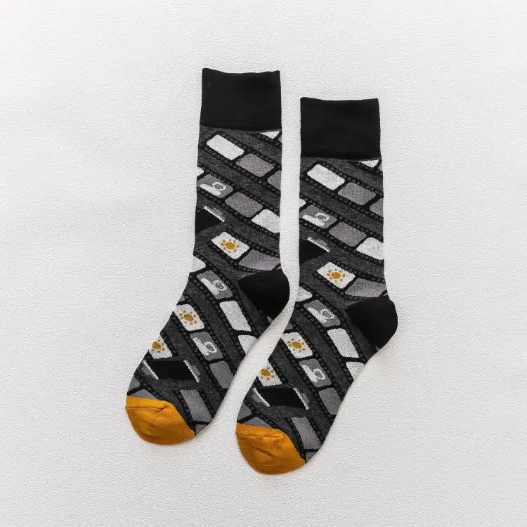 Осень Зима Новая Ретро арт серия масляной живописи мужские носки забавные Женские носочки носки - Цвет: 2