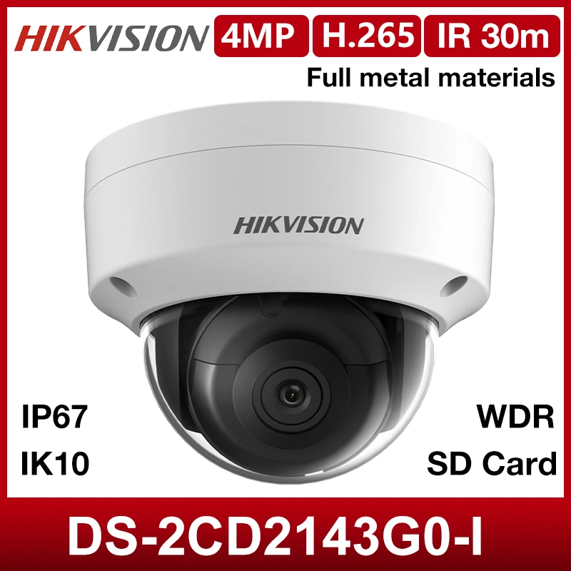 Hikvision оригинальная фотовспышка 4 МП H.265 + сетевая IP-камера IP67 IK10 IR 30m SD-карта 3D WDR