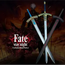 Sabre de cosplay para dia da noite, arma tote de espada pu adereço para cosplay, réplica da espada em pedra com calibre, brinquedos para tens