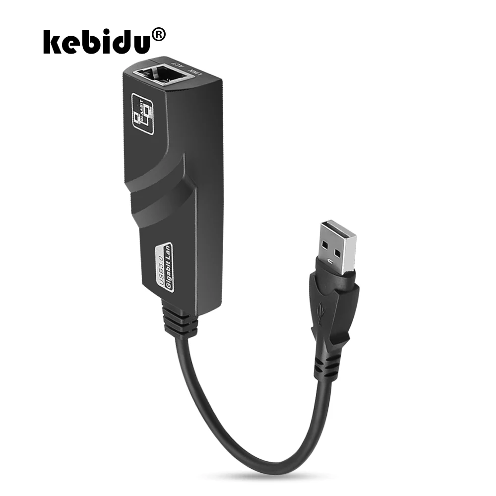 Сетевой адаптер kebidu с USB 3 0 на Gigabit Ethernet RJ45 LAN (10/100/1000) Мбит/с сетевая карта для ПК