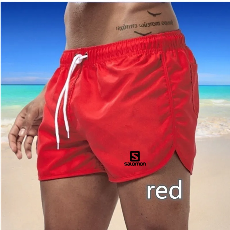 Pantalones deportivos para correr de poliéster de estilo japonés para hombre, pantalón corto informal con cintura elástica, sólido, estampado, para verano, 2021