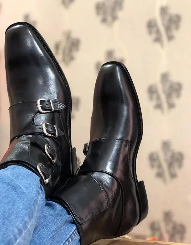 

Fashion Men Shoes Top Quality Zipper PU Leather Comfortable Fashion Ankle Men's Boots Casual Zapatos De Hombre YK485