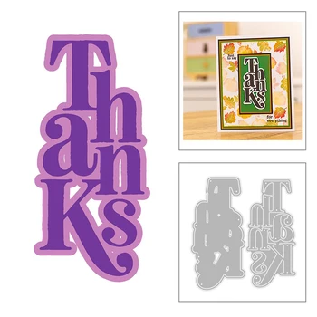 

2020 New Hot English Word Letters Sentiment Thanks Alphabet Metal Cutting Dies For and Scrapbooking Foil Card Making no stamps