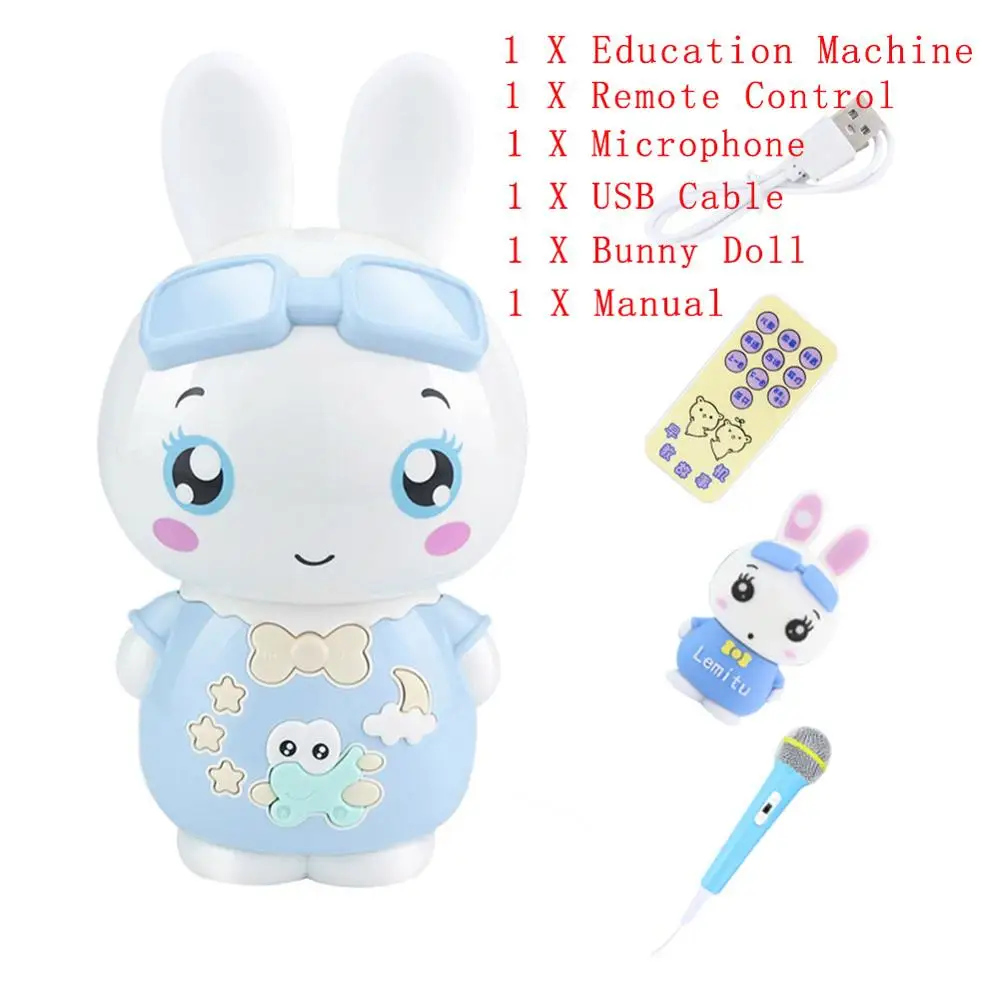 Blue Top Match Мультяшный кролик обучающая машина, игрушка для раннего обучения детей сказочная машина легкая музыка электронные игрушки для детей рождественские подарки - Цвет: Blue Top Match