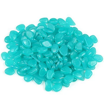 

Garden Luminous Pebbles Used For Outdoor Sidewalks, Garden Grass and Fish Tank Decorated with 500 Pcs Glow (Blue)