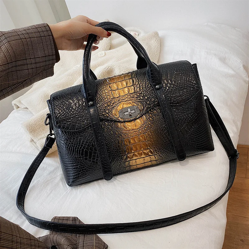 

2020 New Style Bag Sense Handbag Crocodile Pattern Textured WOMEN'S Bag Autumn And Winter Fashion Large Capacity Tote Bag Fashio