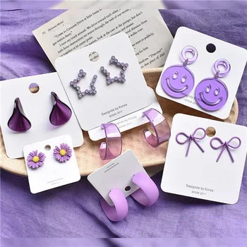 

Korean New Drop Dangle Earrings for Women Temperament Violet Earrings Collection 2020 New Flower Petal Earrings Fashion Jewelry