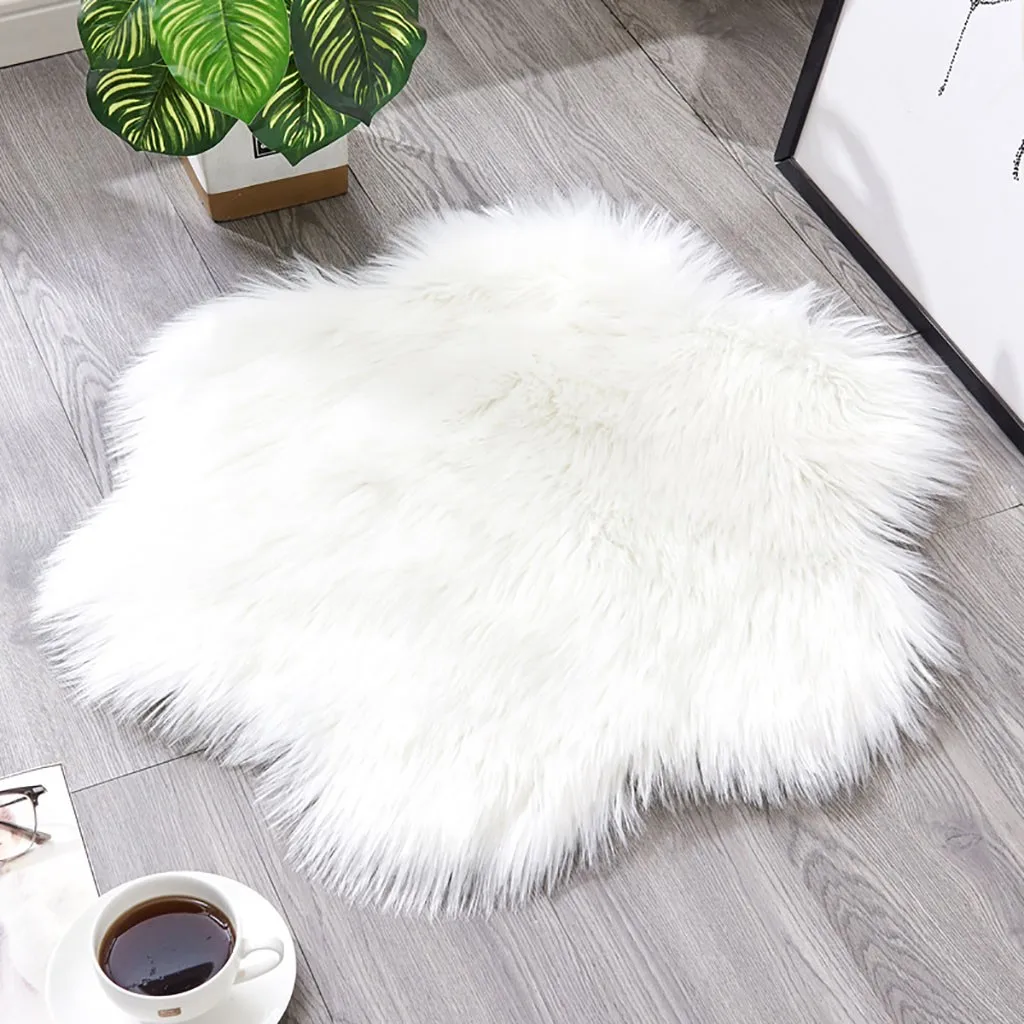Rug Soft Artificial Sheepskin Chair Cover Faux Fur Wool Imitation Warm Hairy Carpet Seat Pad for home Enfeites De NatalF1030 | Дом и сад