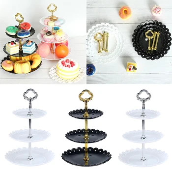 

3 Layers Cake Stand Wedding Cake Plate Stand Dessert Fruits Vegetable Placed Tool Afternoon Tea Display Tray Party Cupcake Stand