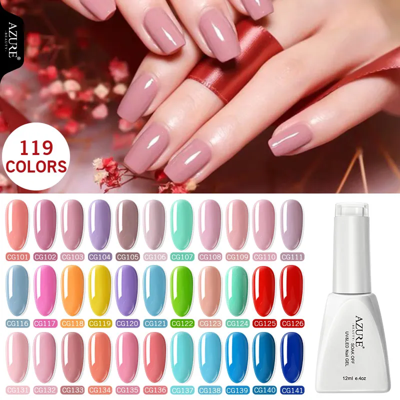 Azure beauty гель для нейл-арта, долговечный салонный УФ-гель для ногтей, впитывающий блеск, блестящий светодиодный Гель-лак, Полупостоянный лак