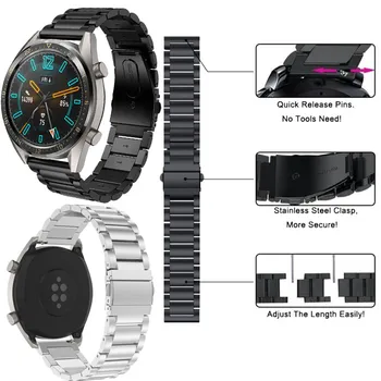 

For Huawei Watch GT GT2 for Garmin Vivoactive 3/Forerunner 645 245 stainless steel replacement adjustable bracelet accessory