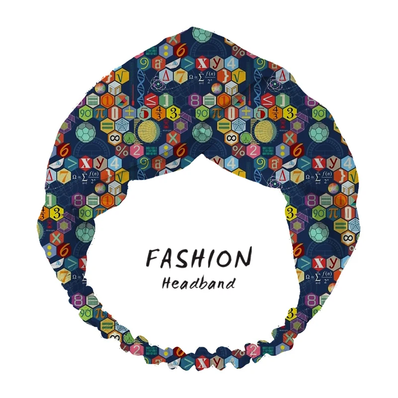 

2021 Math in blue Women Bandanas Headbands Turban HairBands Head Wrap Hair Headbands for Women Elastic Hair Bands hair accesorie