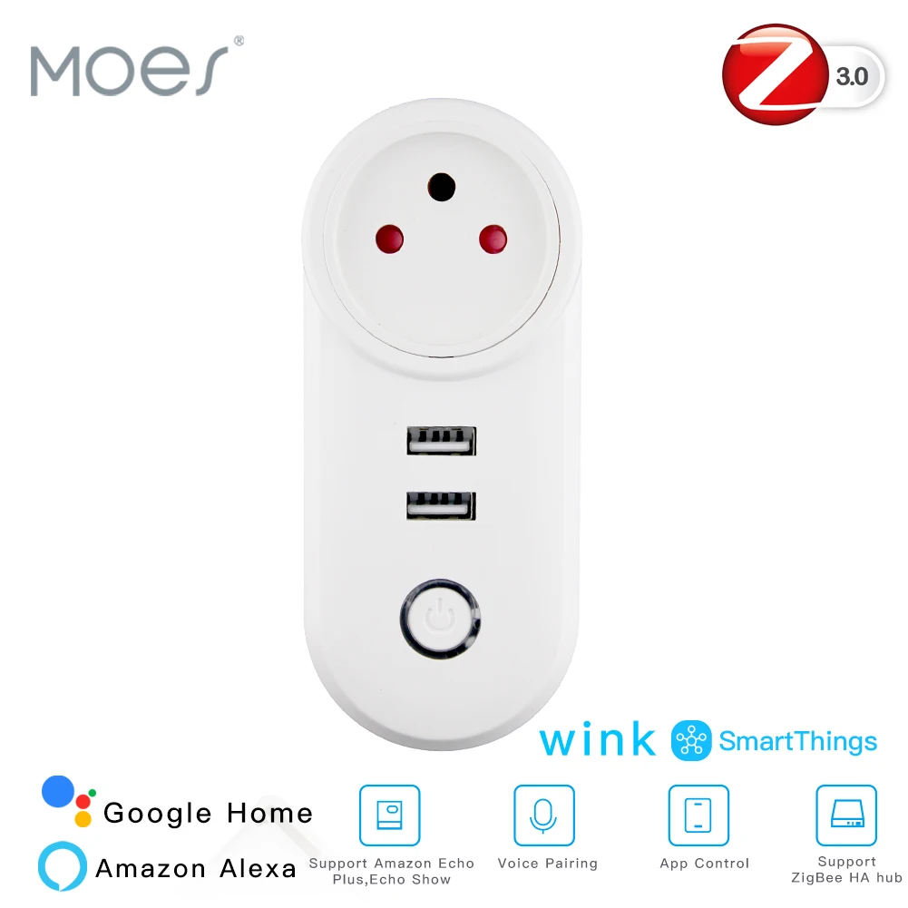 IL ZigBee3.0 двойной USB беспроводной разъем SmartThings приложение дистанционное