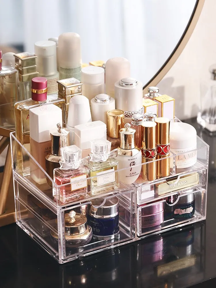 Golden Makeup Organizer Bathroom Storage Box Desktop Make Up Jewelry  Storage Case Perfume Lipstick Nail Gel Organizer Container - AliExpress