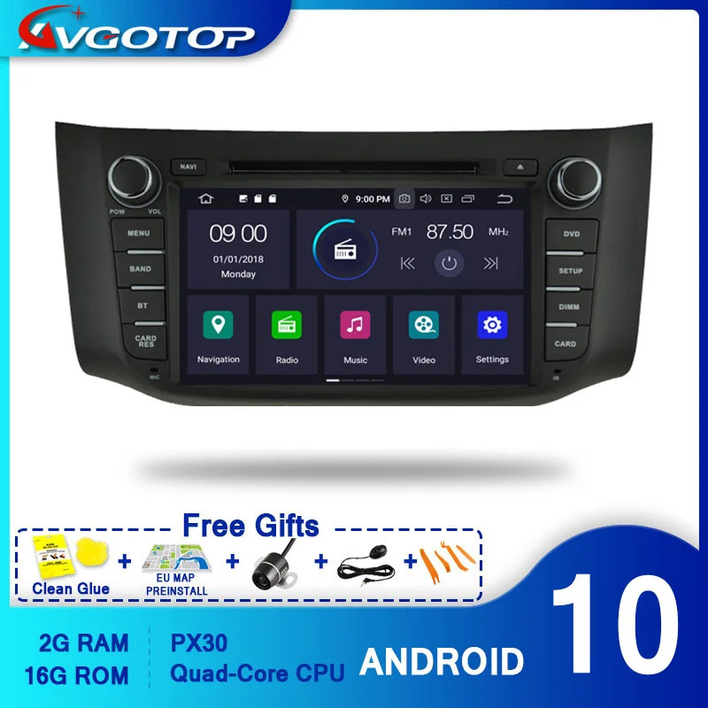 AVGOTOP Android 10 автомобильный dvd плеер для NISSAN SYLPHY IPS HD экран навигации|Мониторы авто| |