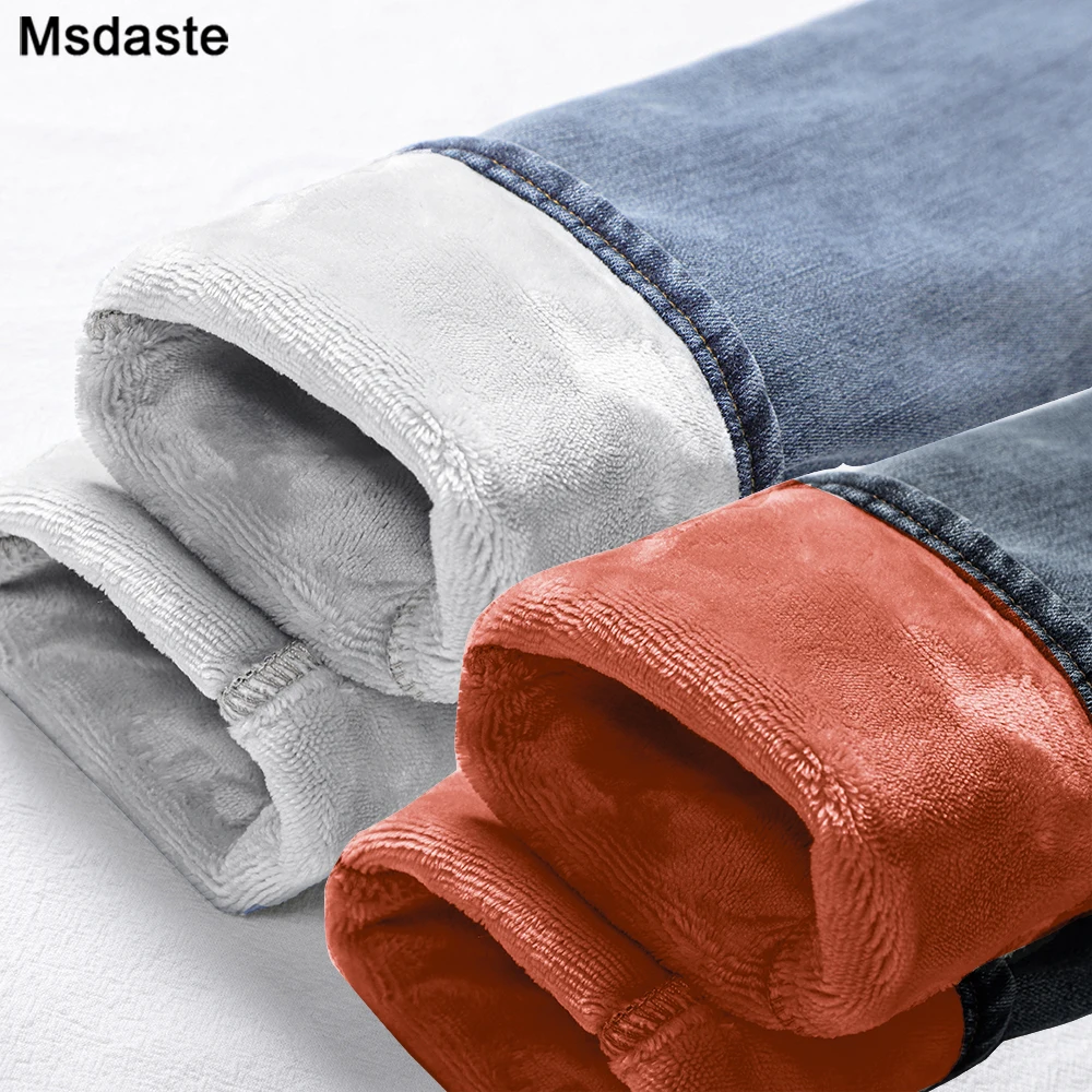 

Winter Jeans Women Thick Velvet Fur Pencil Pants Skinny High Waist Lady Trousers Slim Elastic Jeans Warm Woman Pencil Jeans