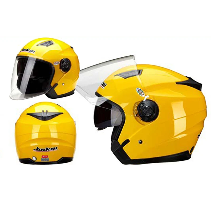 Moto rcycle двойной объектив 3/4 винтажные шлемы скутер мото мужской женский Шлем КАСКО емкость защитные шестерни Емкость - Цвет: Цвет: желтый