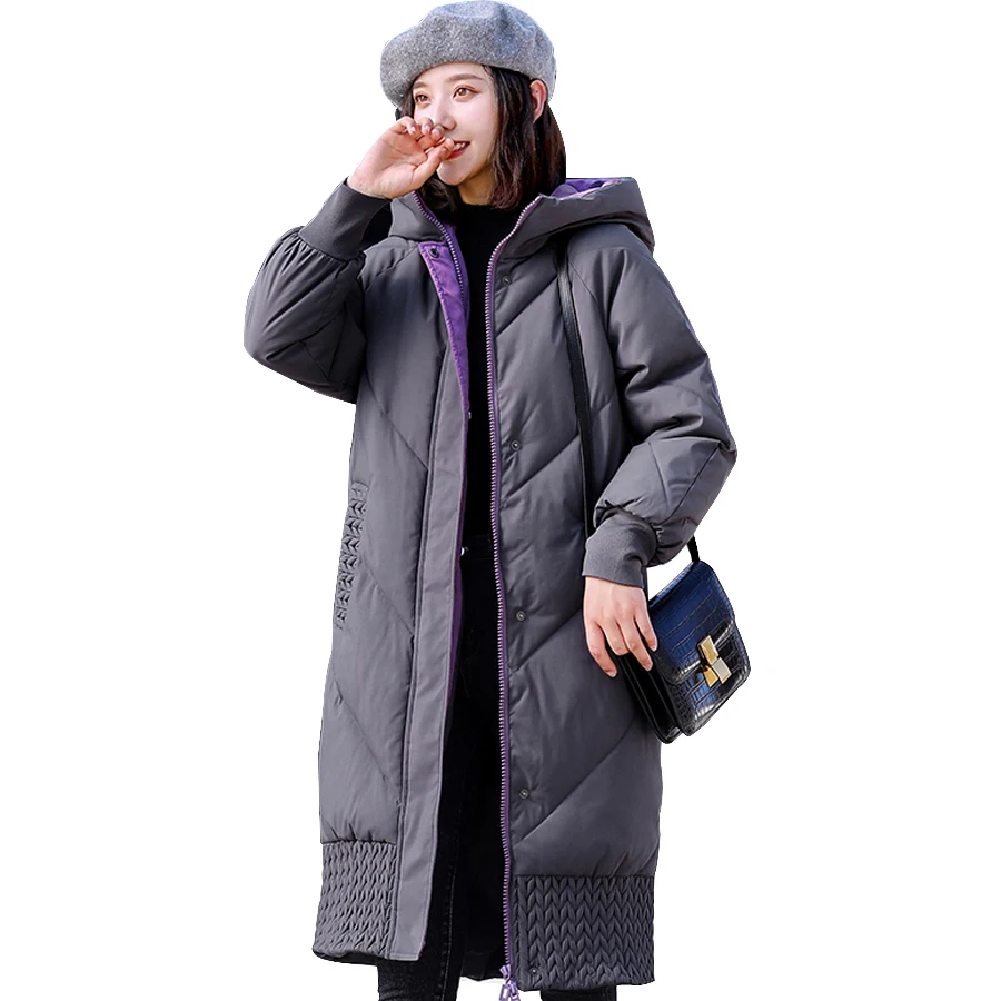 Куртка женская зимняя с хлопковой подкладкой утепленная теплая Sustans с капюшоном на молнии Длинная Верхняя одежда Зимнее пальто Женская парка плюс размер