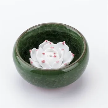 

Lotus Bowl Incense Burner Creative Ceramic Fragrance Handmade Incense Stick Holder Use In Teahouse Incensario Home Decor EB5XX