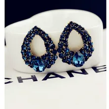 Новинка, модные серьги Brincos Perlas, новые серьги для девушек, Bijoux, голубой циркон, серьги-гвоздики для женщин, свадебные ювелирные изделия, серьги One Directio