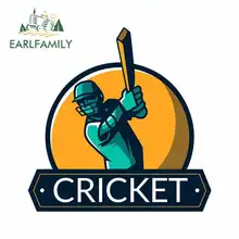 EARLFAMILY 13cm x 10.7cm Cricket Championship Logo Car Stickers Vinyl JDM Sunscreen Waterproof RV VAN 3D DIY Truck Fine Decal