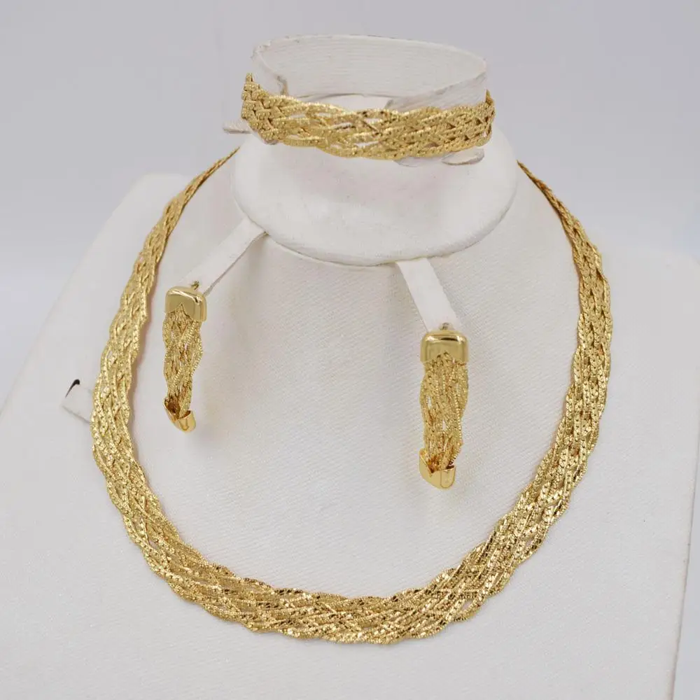 Высокое качество Дубай золотой цвет набор украшений для женщин африканские бусы ювелирные изделия ожерелье набор серьги ювелирные изделия