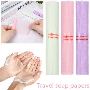 

1Pc Portable Foaming Soap Paper Mini Flakes Tube Petal Flower Travel Scented Soap Paper Bath Hand Washing Soap Hand Washing
