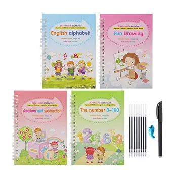 

Hot Sale Magic Practice Copybook Tracing Grooves Design Baby Writing Drawing Book Educational Toy For Kids