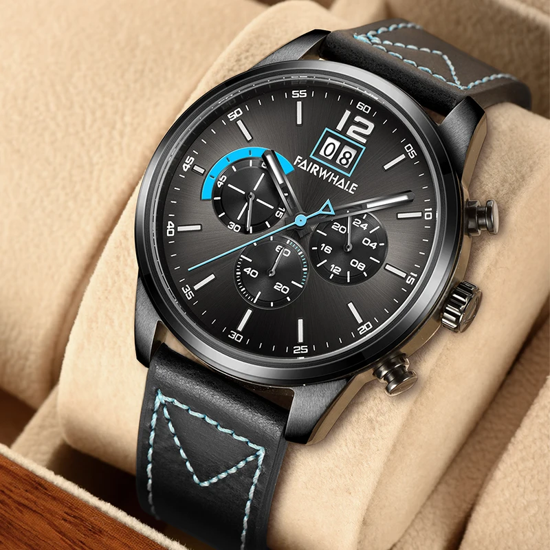 Лучший бренд класса люкс кварцевые часы для мужчин обновления модные