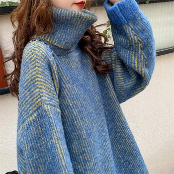 

Women's Thickened Outer Wear New Style for Autumn and Winter All-match Thick Line Knit Low Waist Jersey Fashion Sweater Women