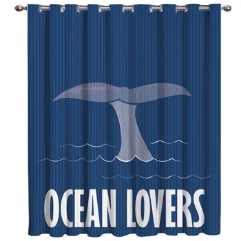 

Marine Series Whale Tail Enthusiasts Room Curtains Large Window Window Curtains Dark Curtain Lights Bathroom Decor Curtains