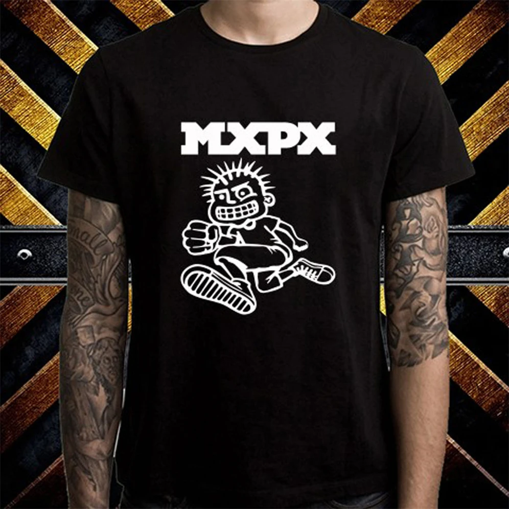 Mxpx панк Рок Группа Логотип Мужская черная футболка Размеры S до 3Xl Летний стиль