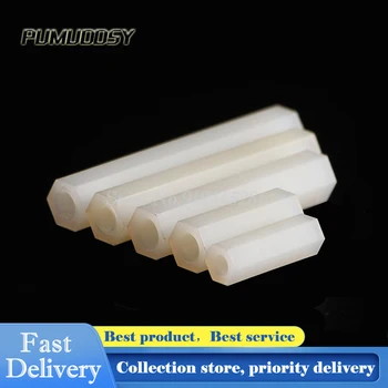 

50PCS M3*5/6/8/10/12/15/20/25mm White Plastic Nylon M3 Hex Column Standoff Spacer Screw For PCB Female Stand-off M3 Hex Screw