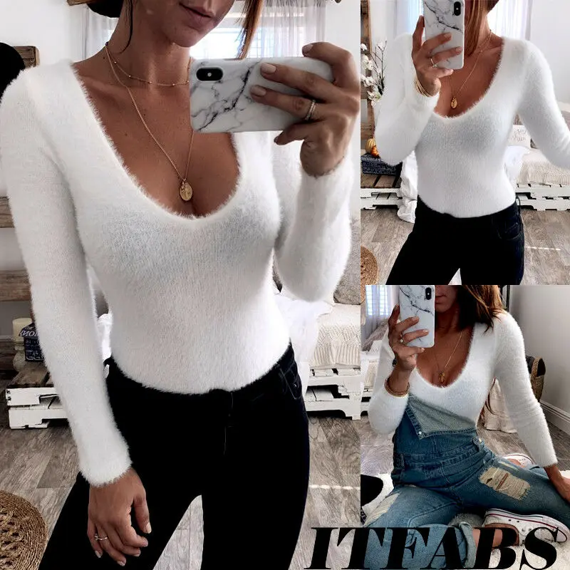 

2019 Autumn Winter Women Long Sleeve Shirt Warm Soft Fashion Elegant Jumpsuit Bodysuit Stretch Leotard Top