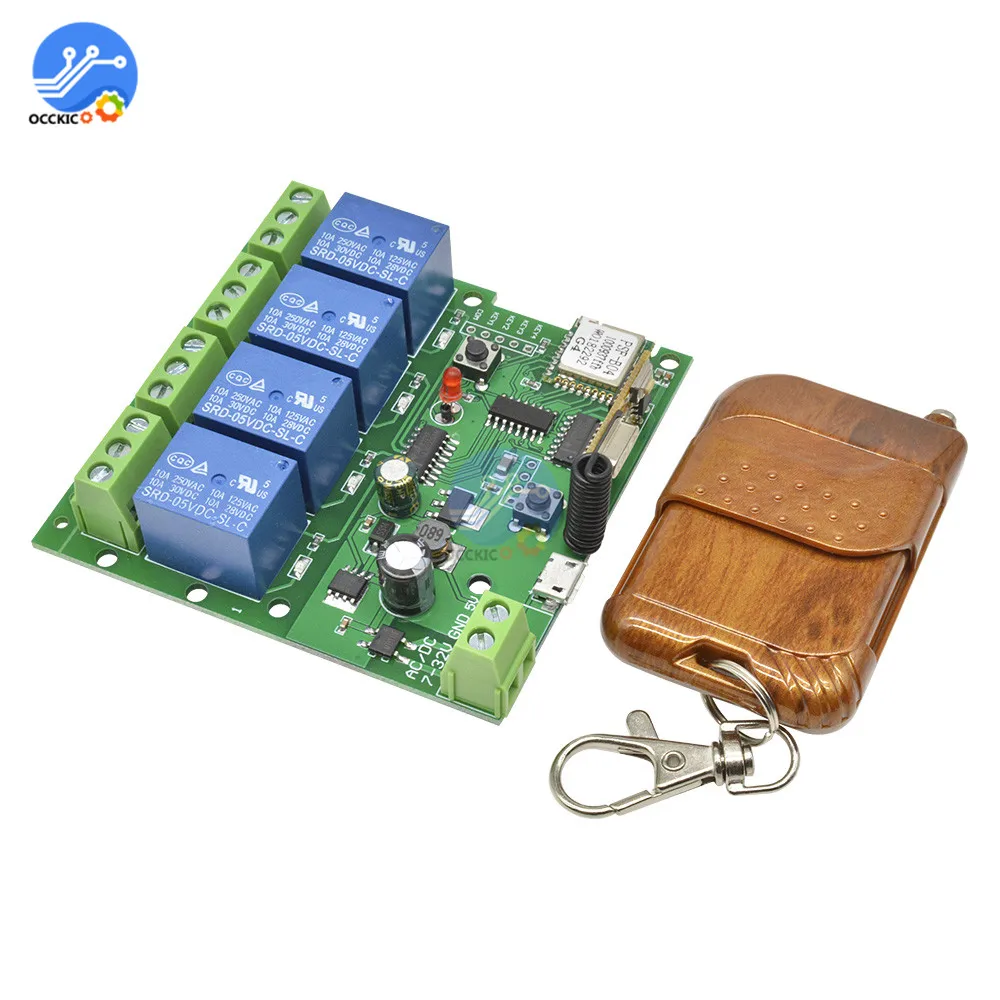 DC5V DC5-32V AC 220 В wifi релейный модуль 4CH умный переключатель дистанционное управление 433 МГц рч приемник таймер релейный модуль для умного дома