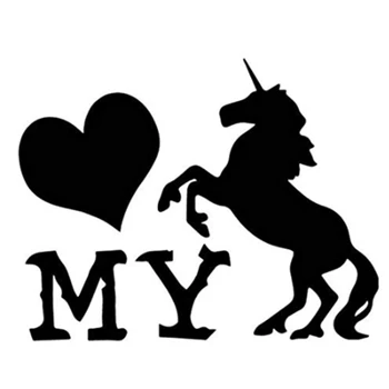 

I Love Unicorn Funny Quote Decal Vinyl Car Stickers Waterproof Black Silver AL514