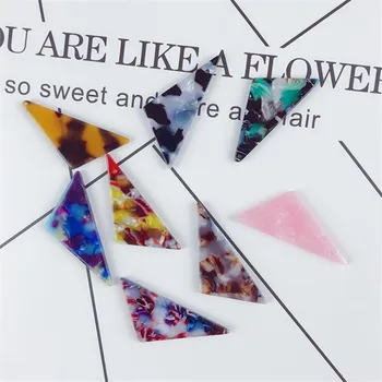 

8pcs/lot Triangle Tag Acetic Acid Acrylic Charms for Earring Pendant Earring Accessories diy Handmade jewelry making