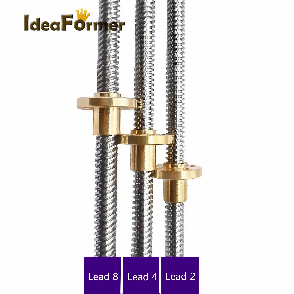 S SIENOC 350mm 3D Stampante T8 8mm Trapezoidale Piombo Screw Set con + Dado Di Rame (Typ-1, 1Set, 350mm S SIENOC 350mm 3D Stampante T8 8mm Trapezoidale Piombo Screw Set con + Dado Di Rame (Typ-1, 1Set, 350mm