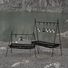 

Outdoor Tent Shelf Camping Aluminum Alloy Light Weight Shelf Triangles Hanging Rack Picnic Barbecue Camping Accessories