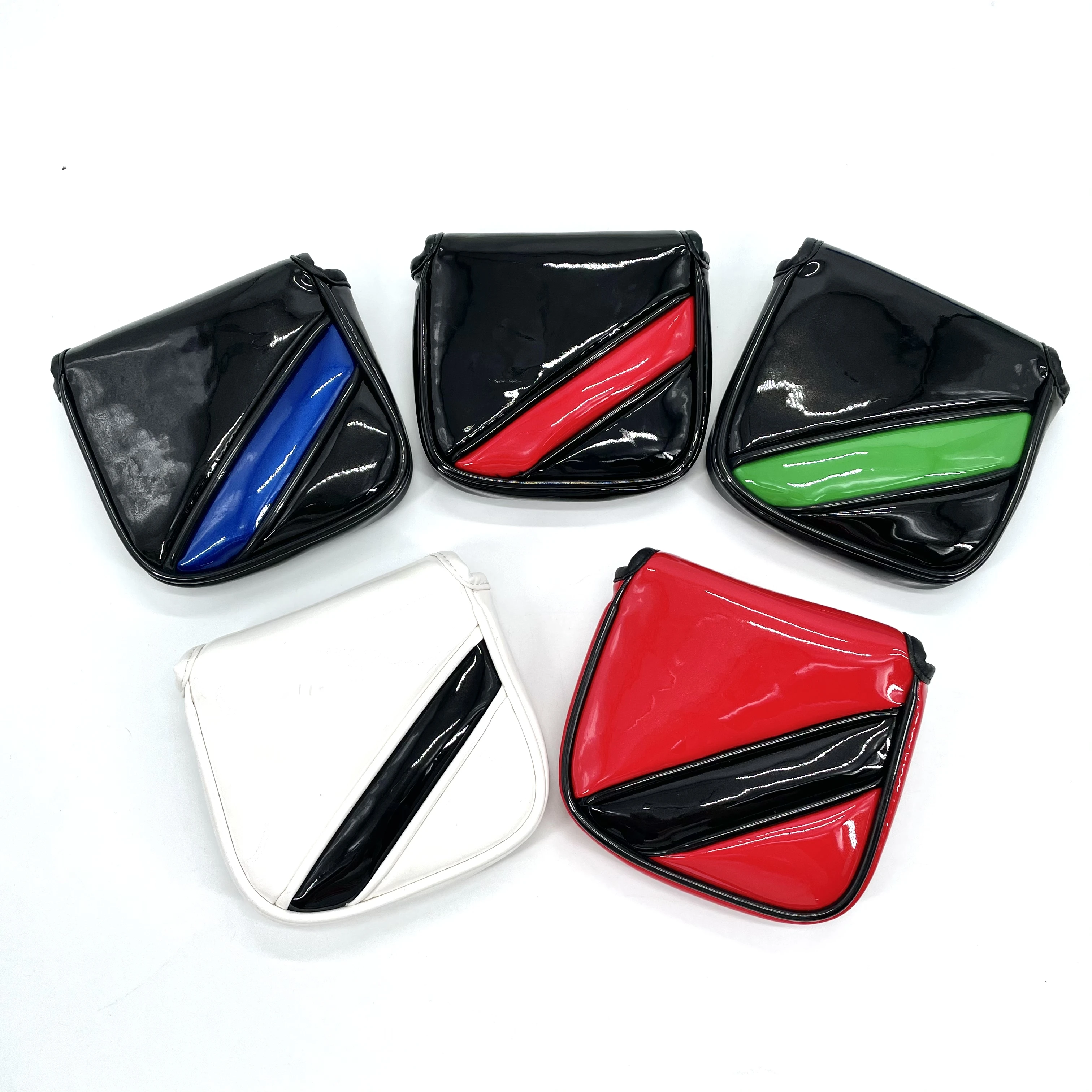 

Slash bar design Golf Putter Cover Large Mallet Golf Head Cover Magnetic Closure Red White Black Various styles