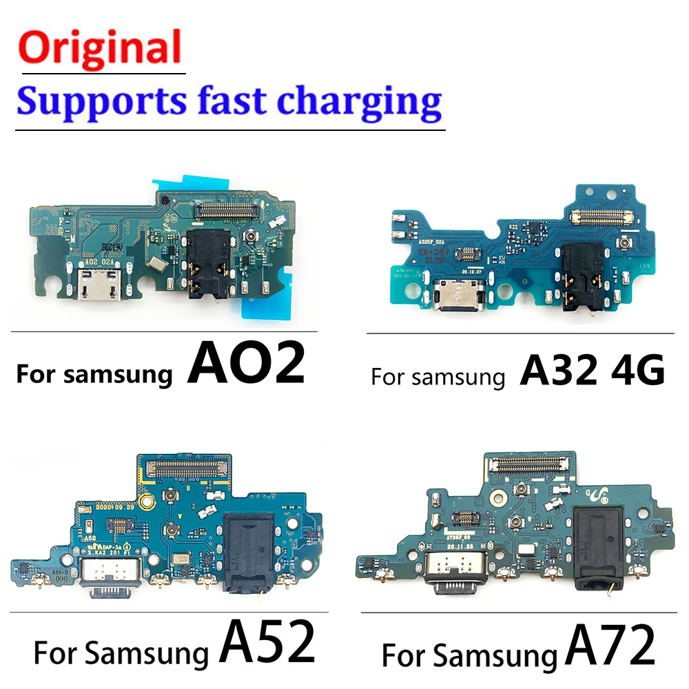 10 шт./лот USB-разъем для зарядки гибкий кабель Samsung A52 A525F A72 A725F A12 A125F A32 4G A02 запасные