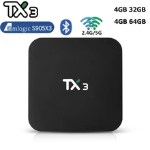 

Tanix TX3 Smart TV BOX Android 9.0 Amlogic S905X3 8K Set Top Box 4GB 32GB 64GB 2.4G 5G WIFI BT H.265 4K Media Player Google Play