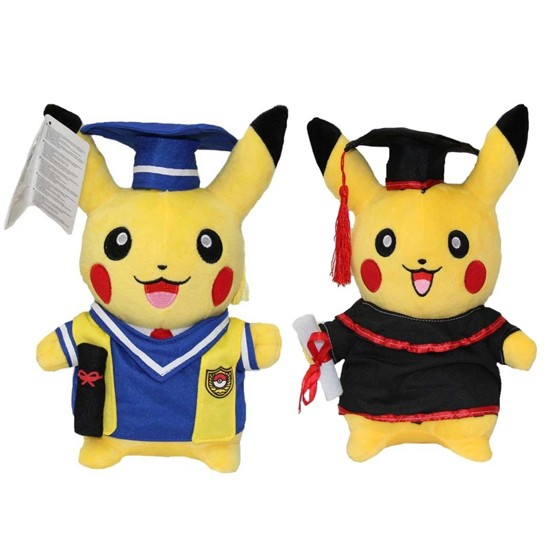 EASTVAPS Pokemon Pikachu Plush Doll Bachelor Graduate Toy 28cm 