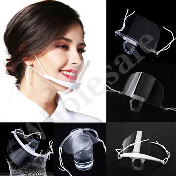 

100/150PCS Transparent Masks Permanent Anti Fog Catering Food Hotel Plastic Kitchen Restaurant Masks Protection Shield