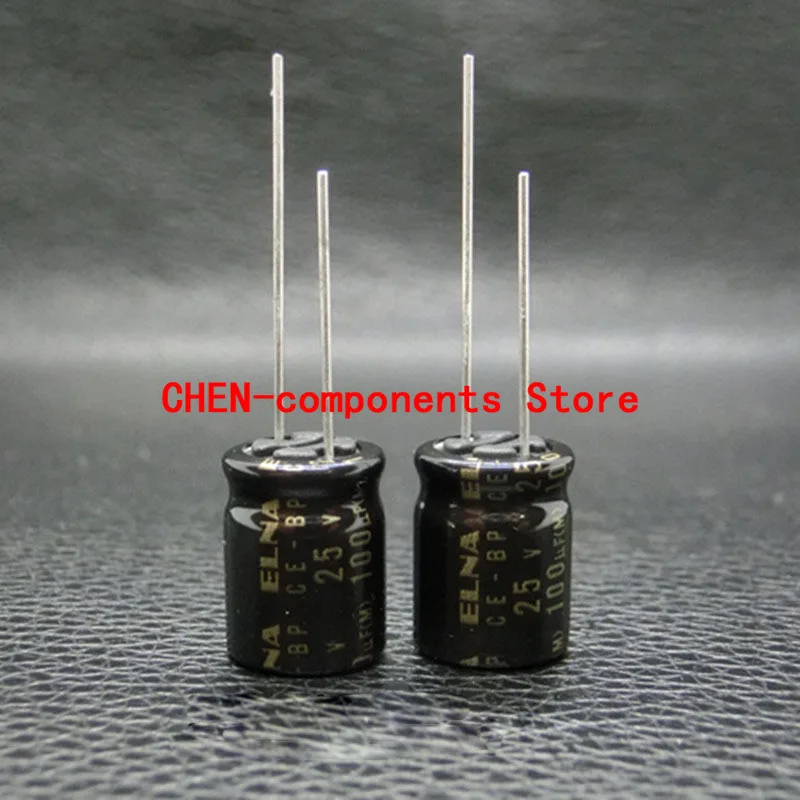 

10 шт. ELNA RBD CE-BP 25V100UF P5MM 10x100 мм, электролитический конденсатор CE 100 мкФ/25v 85 градусов мкФ 25V